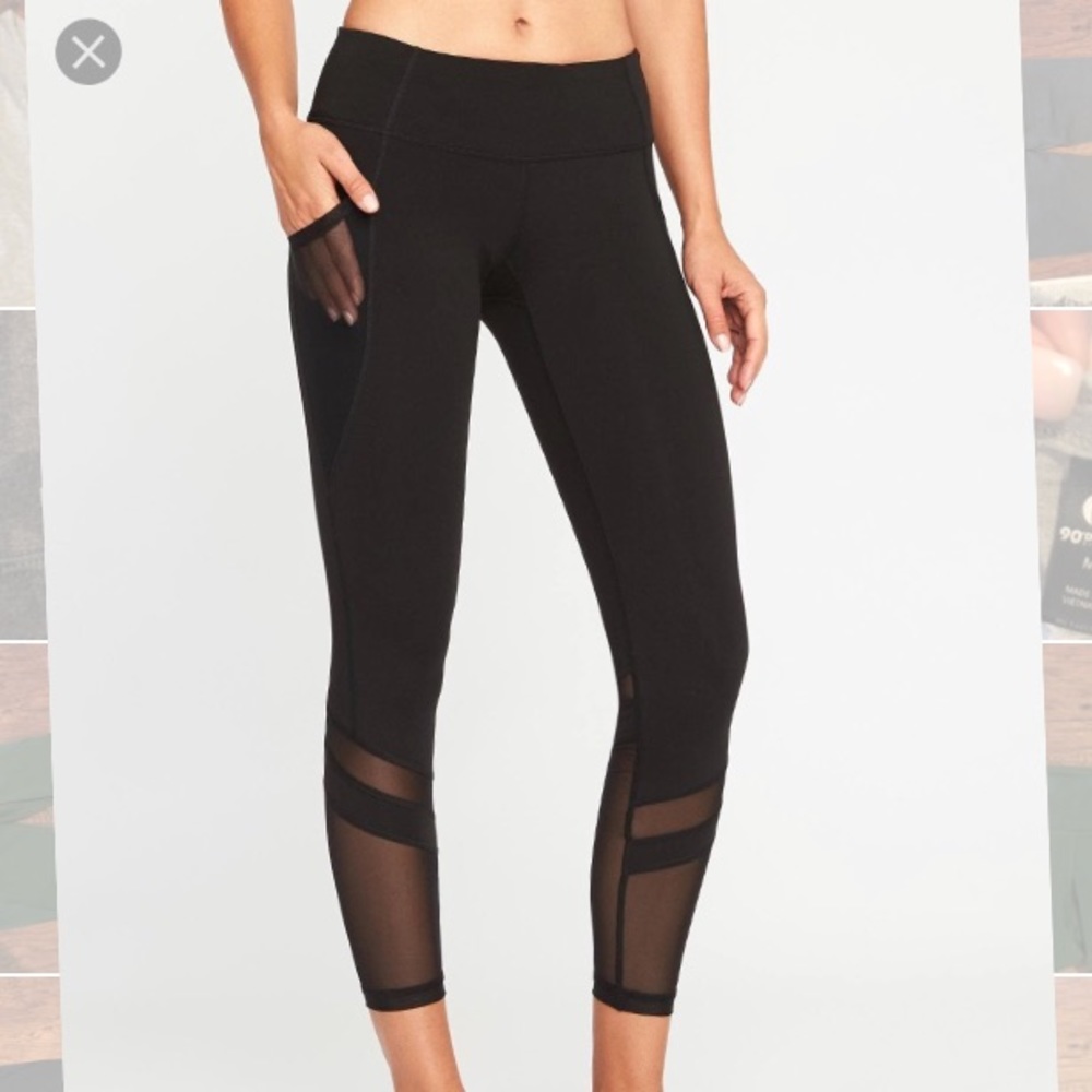 Mid rise mesh leggings
